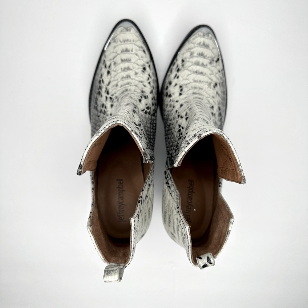 Jeffrey Campbell Cromwell Pointed Snake Python Cut-Out Leather Ankle Booties Sz8 - Picture 7 of 9